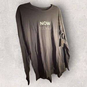 LulaRoe Hudson 2XL  Black “Now/Never” Print  Long sleeves NWT, HTF unicorn